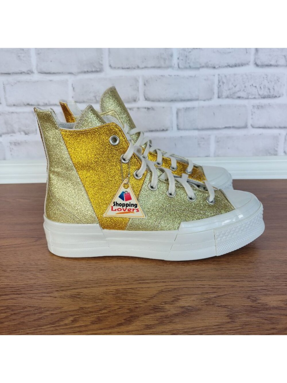 ⭐Converse Chuck 70 Plus Glitter Hi Sz 5 Men's Shoes Sneakers Gold Glam A08176C⭐
